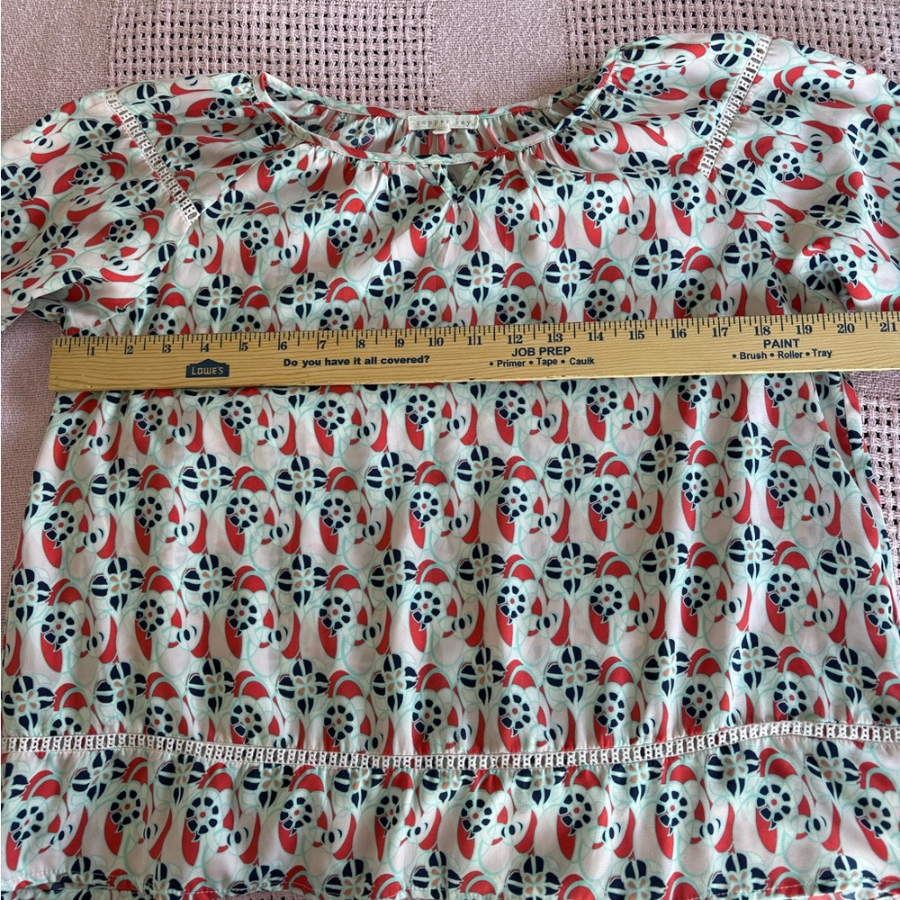 Copper Key Women's Blouse - Red, Black, and White Pattern - Picture 9 of 9